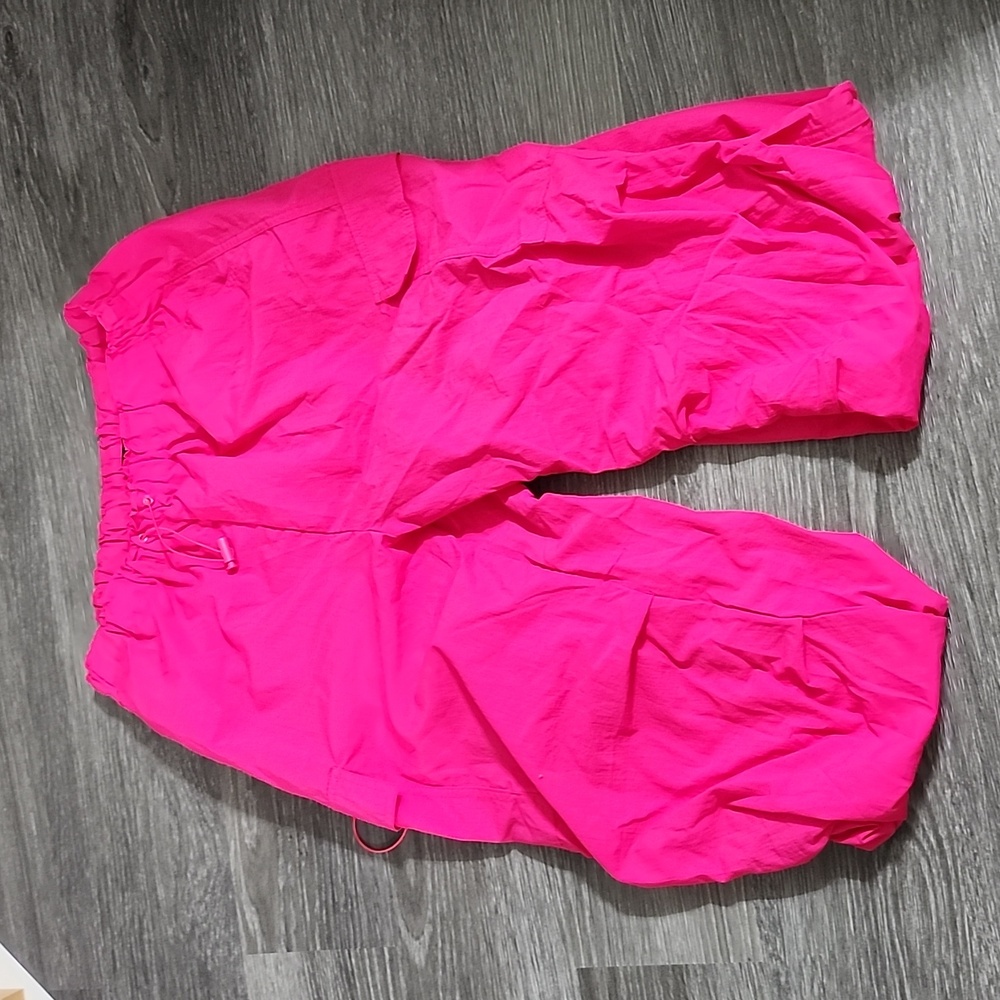 Hot pink love tree cargo pants